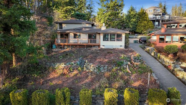 a view of lake and mountain