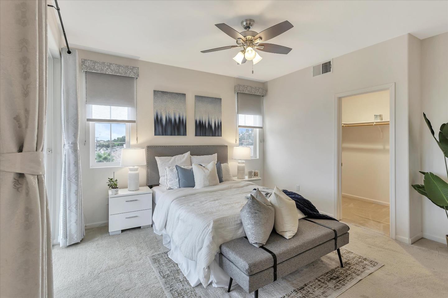 5814 Riley Way Newark, CA 94560 - Photo 21 of 46 a bedroom with a bed and a flat screen tv