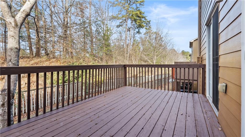 2793 Keystone Avenue Lithonia, GA 30058 - Photo 21 of 33 a balcony with wooden floor and fence