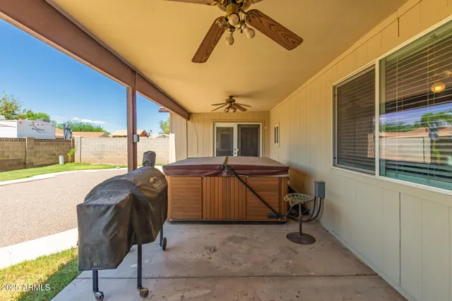 a living room with a couch and a table