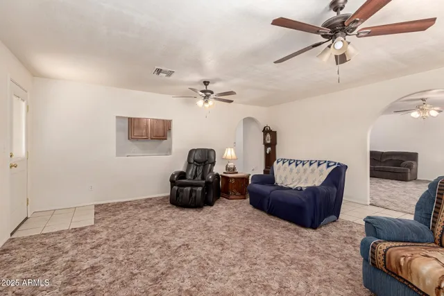 a living room with furniture