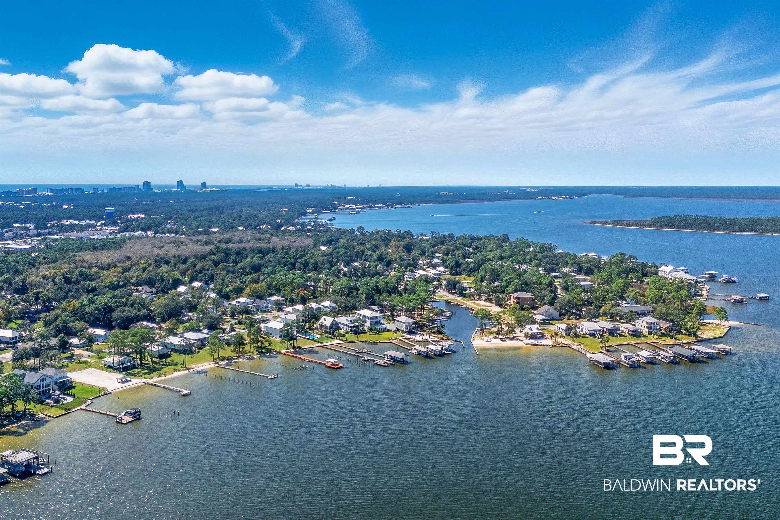 5310 Pine Road Orange Beach, AL 36561 - Photo 35 of 46 Aerial view of a nearby body of water