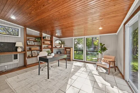 a work room with furniture