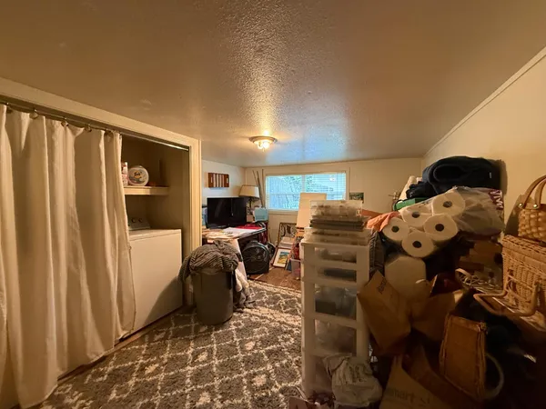 a front view of a house with a yard and trees