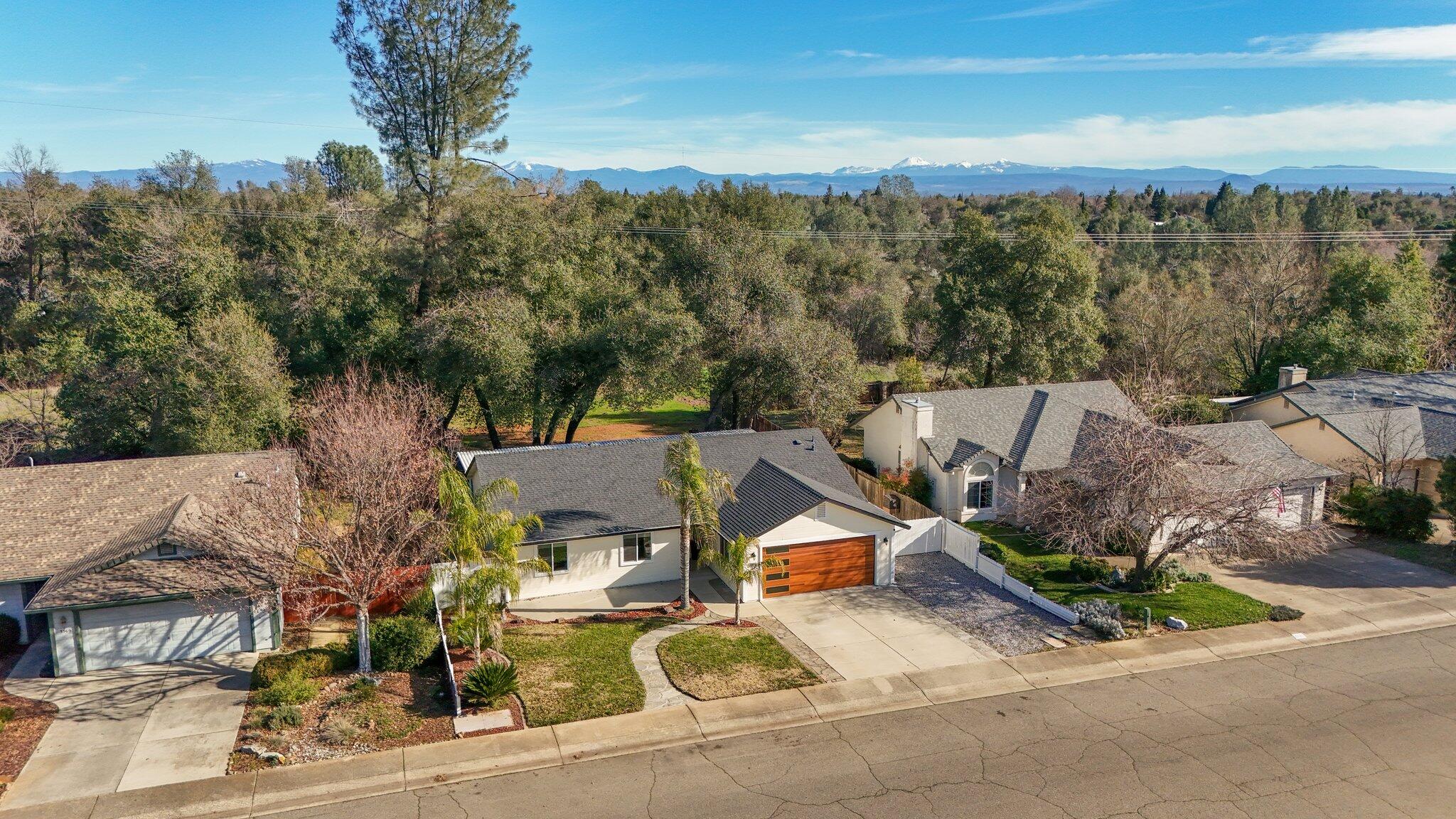 3375 Lawrence Road Redding, CA 96002 - Photo 34 of 46 an aerial view of a house with a garden