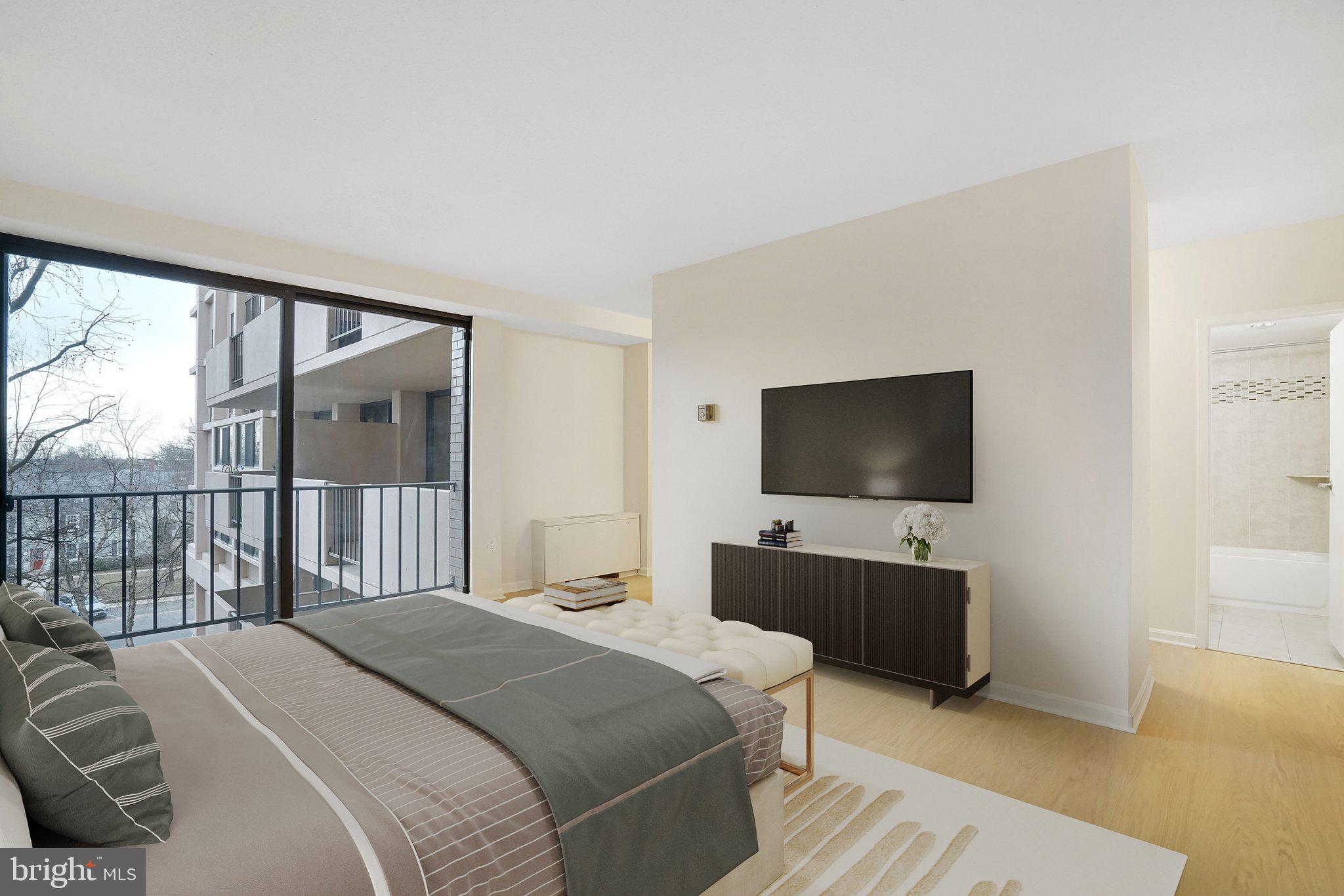 Sunny 18x18 B.R.  Abundant Closet Space & Bath