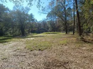 a view of big yard with a house