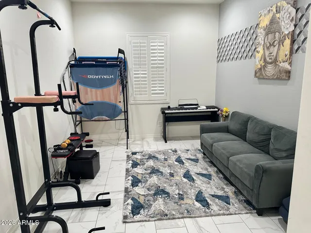 a living room with furniture