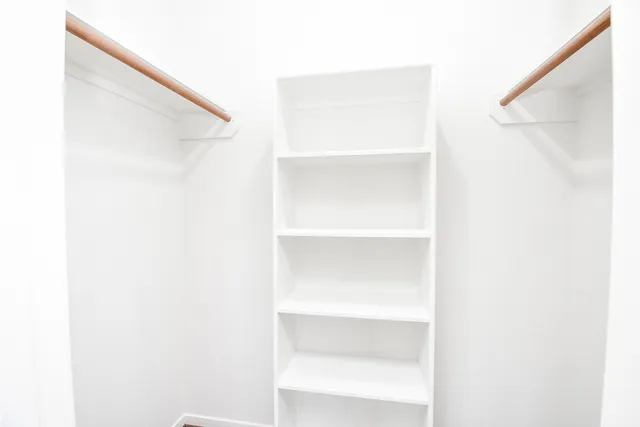 a close view of a closet