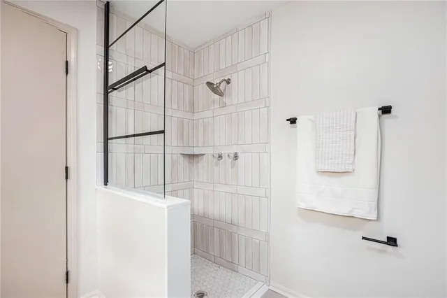 a bathroom with a shower