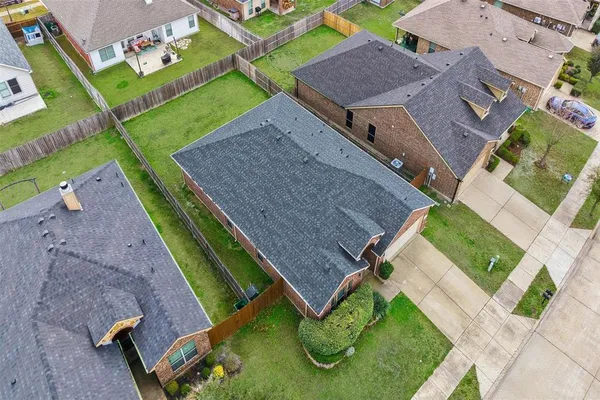 an aerial view of a house