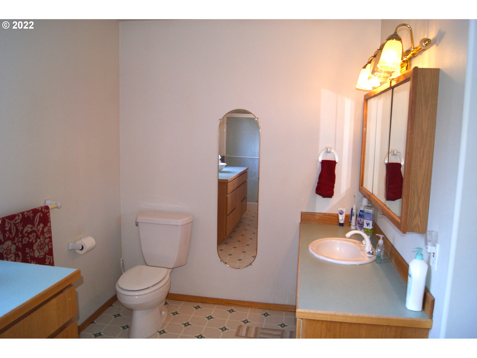 69398 County 1021 Road Pendleton, OR 97801 - Photo 10 of 28 a bathroom with a toilet sink and mirror