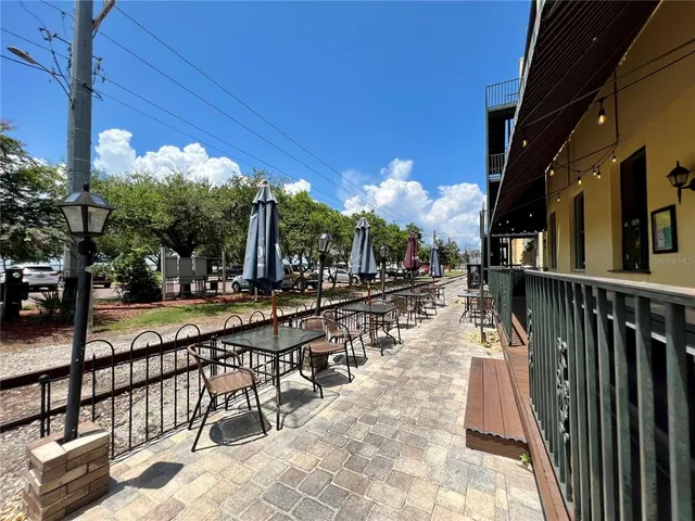 a view of a building with a street view