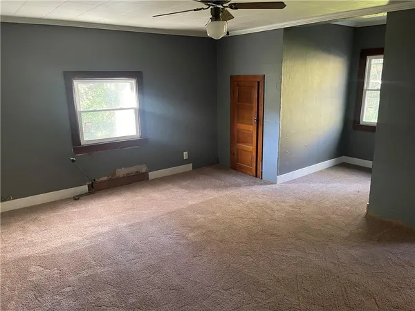 an empty room with a window