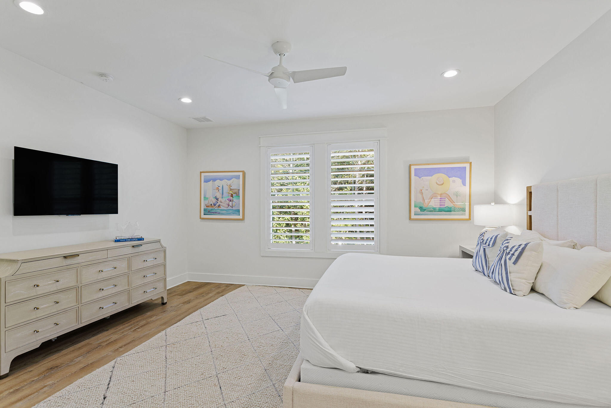 158 Brown Street Santa Rosa Beach, FL 32459 - Photo 20 of 46 a bedroom with a bed and a flat screen tv