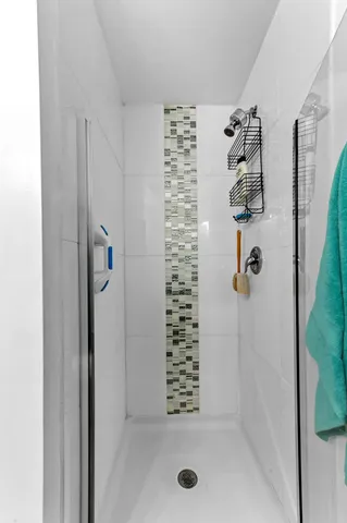 a bathroom with a shower