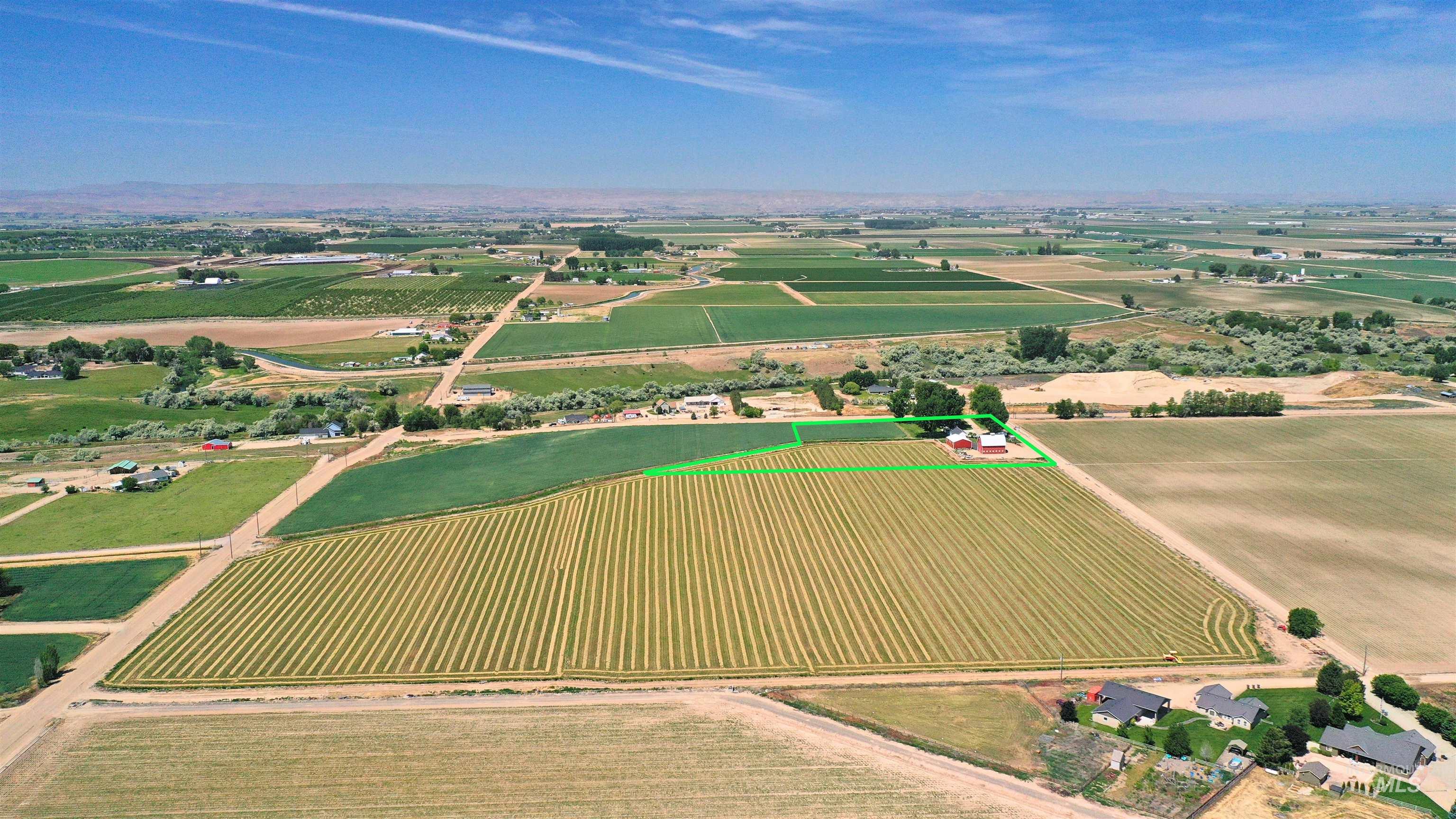 19234 Top Road Caldwell, ID 83607 - Photo 50 of 50 Overview of rural landscape featuring large plots for crops and property boundaries highlighted