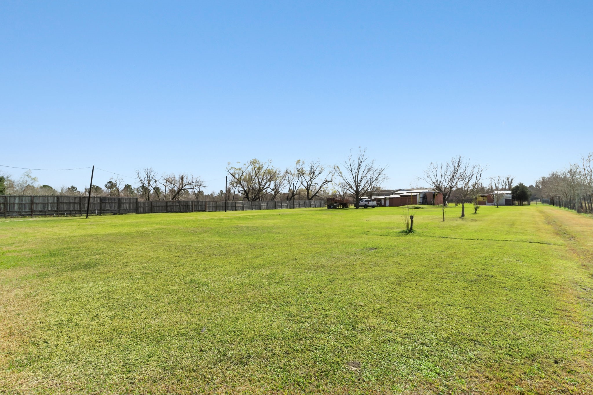 3412 Huffman-Eastgate Road Huffman, TX 77336 - Photo 32 of 43 a view of a field with lawn chairs and large trees