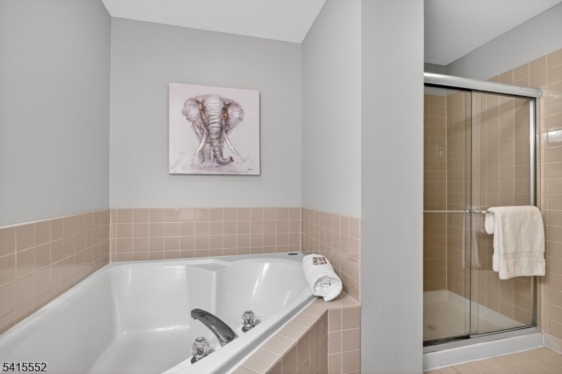 33 Four Oaks Road Bedminster, NJ 07921 - Photo 24 of 29 a bathroom with a tub and a shower