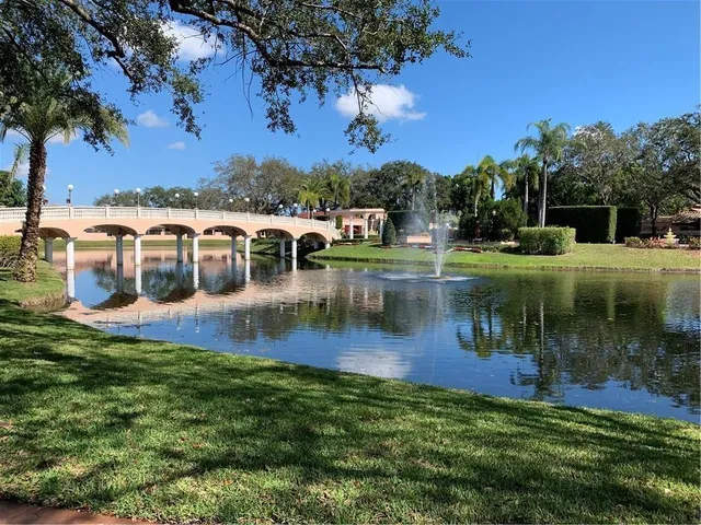 a view of a lake with houses