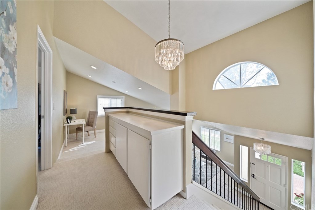 10 Windflower Aliso Viejo, CA 92656 - Photo 15 of 41 Upstairs Landing with Designer Chandelier and Built-in Cabinets