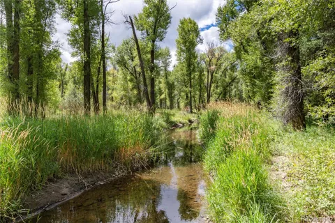 a view of a lake view with a garden