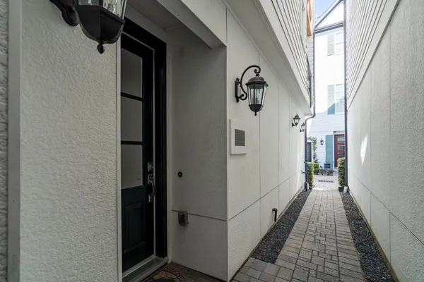 a view of hallway with stairs
