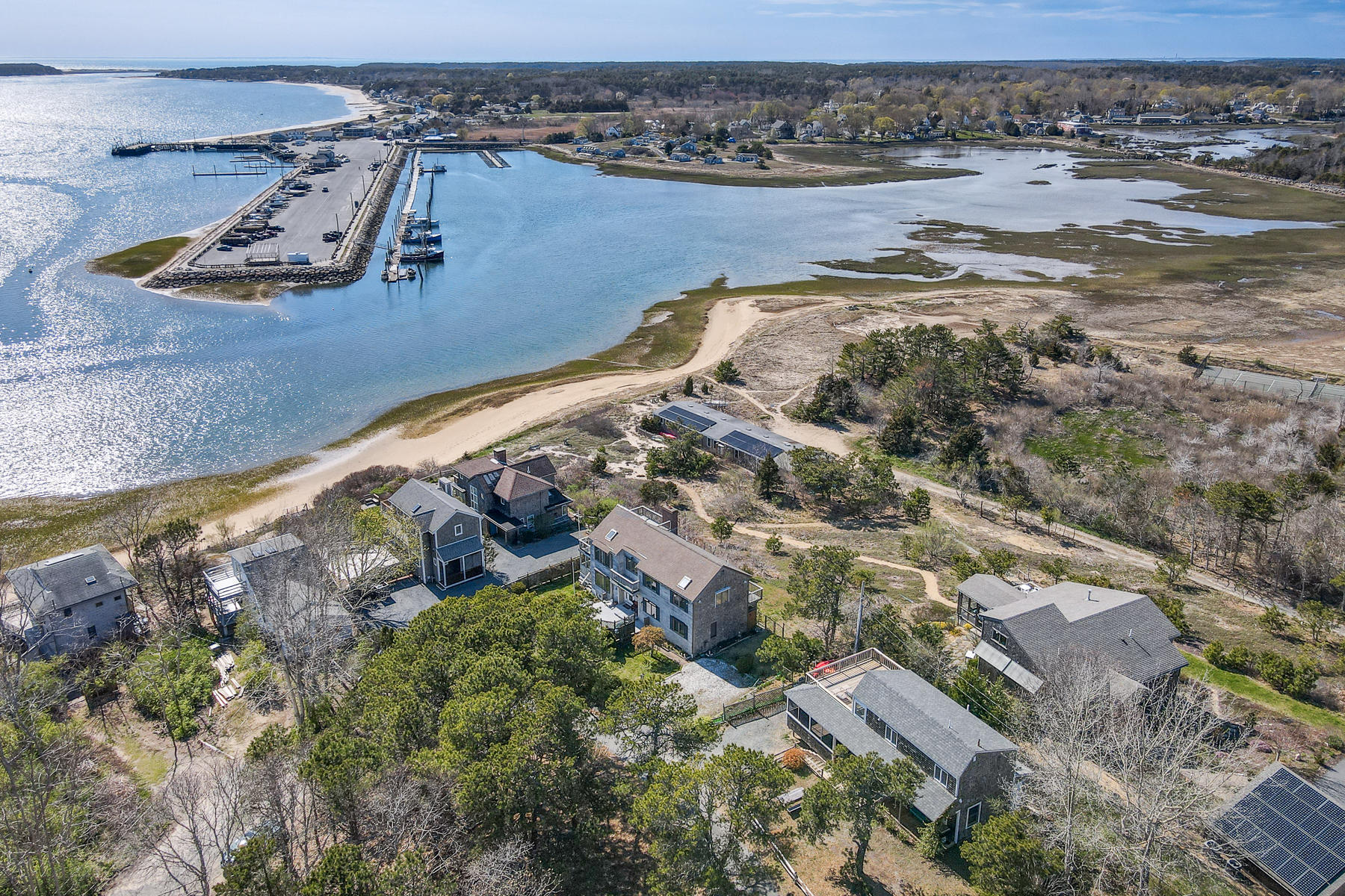 155 Nauhaught Bluff Road Wellfleet, MA 02667 - Photo 49 of 53 an aerial view of residential houses with outdoor space