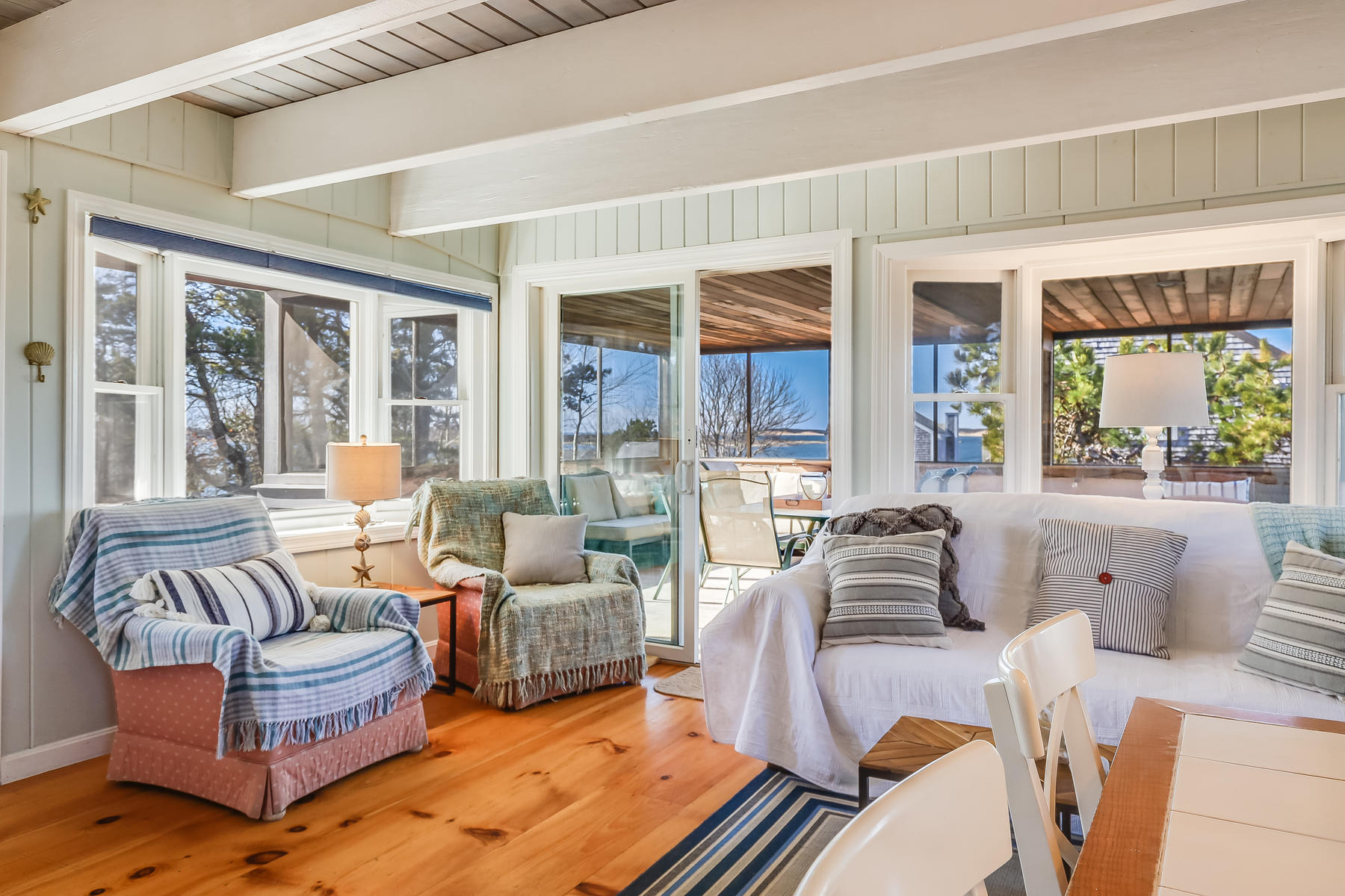 155 Nauhaught Bluff Road Wellfleet, MA 02667 - Photo 8 of 53 a living room with furniture and a large window