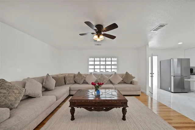 a living room with furniture