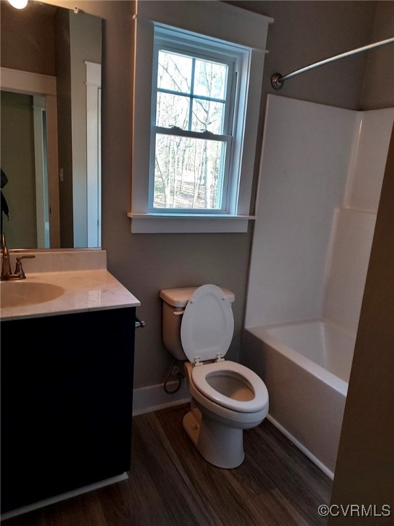 14271 Stage Road Lanexa, VA 23089 - Photo 12 of 14 Full bathroom with vanity, hardwood / wood-style f