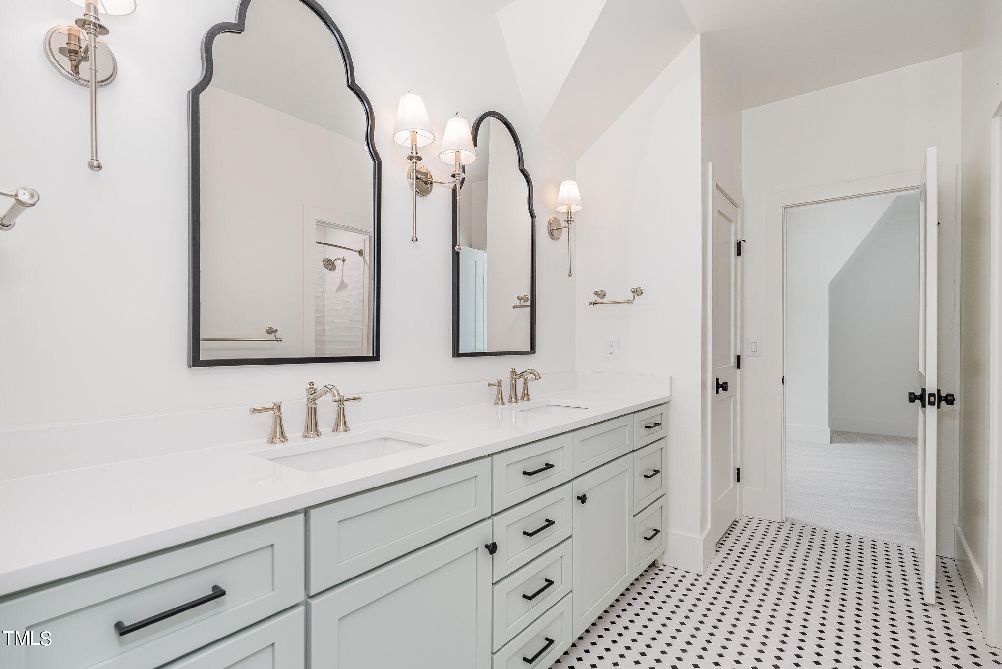 222 Kenwood Lane Pittsboro, NC 27312 - Photo 16 of 24 a bathroom with a double vanity sink and mirror