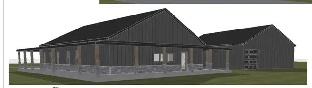 a black and white wall in front of a house