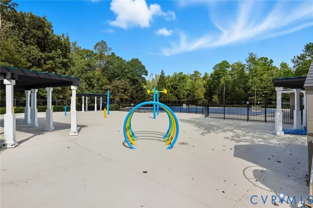 a view of a slide with a small yard