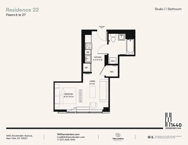 $3,195 | 1440 Amsterdam Avenue, Unit 2022 | Manhattanville
