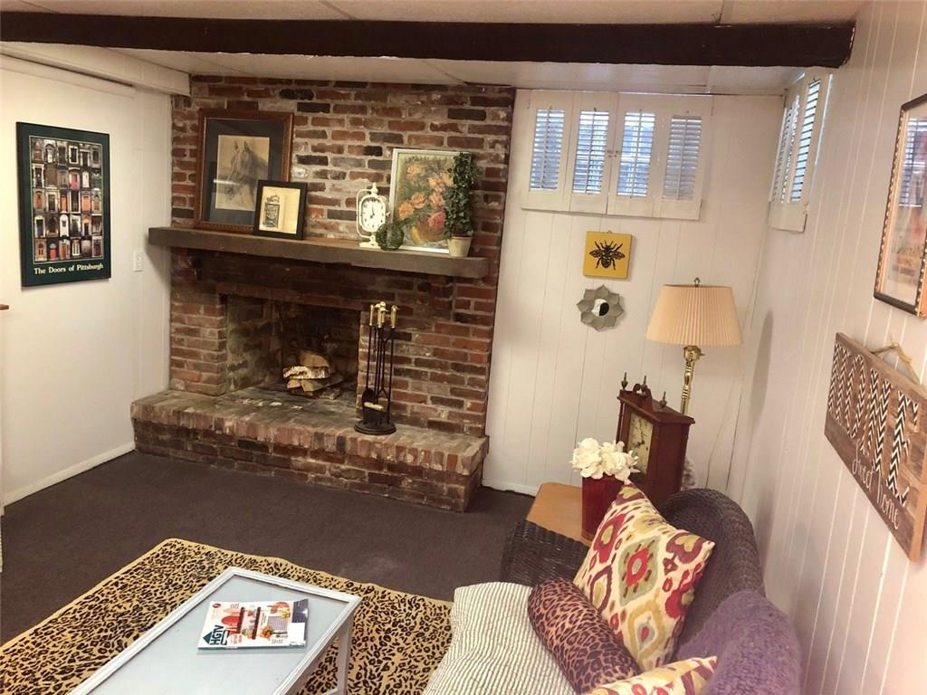 143 Boxfield Road Pittsburgh, PA 15241 - Photo 25 of 25 view of lovely fireplace w character and charm, real wooden beam mantle can hold stockings galore or family photos!
