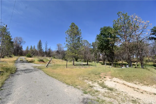 a backyard of a house with lots of green space
