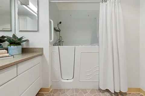 a bathroom with a shower