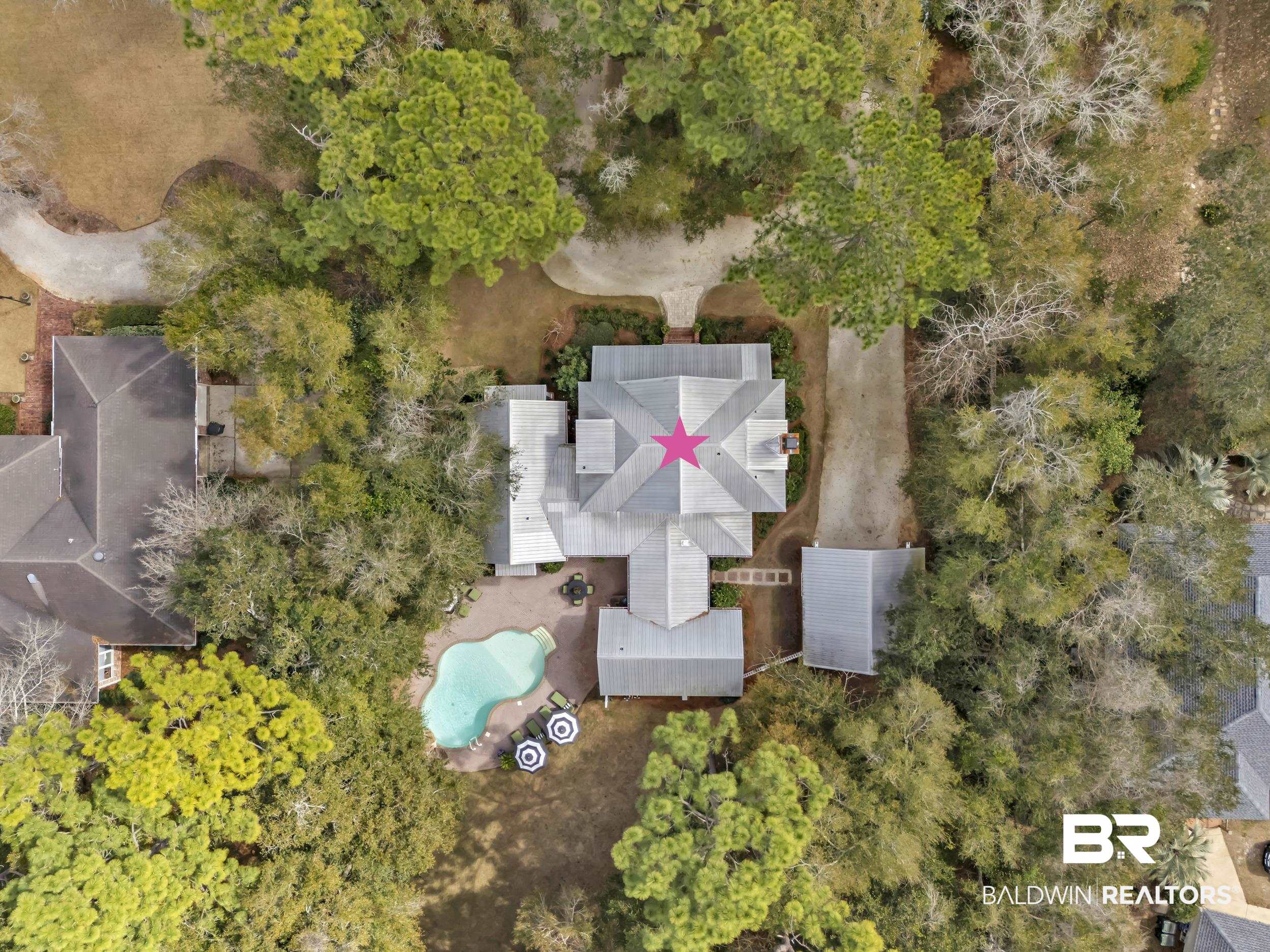 12161 Jessamine Street Magnolia Springs, AL 36555 - Photo 67 of 70 Drone / aerial view of a pool area