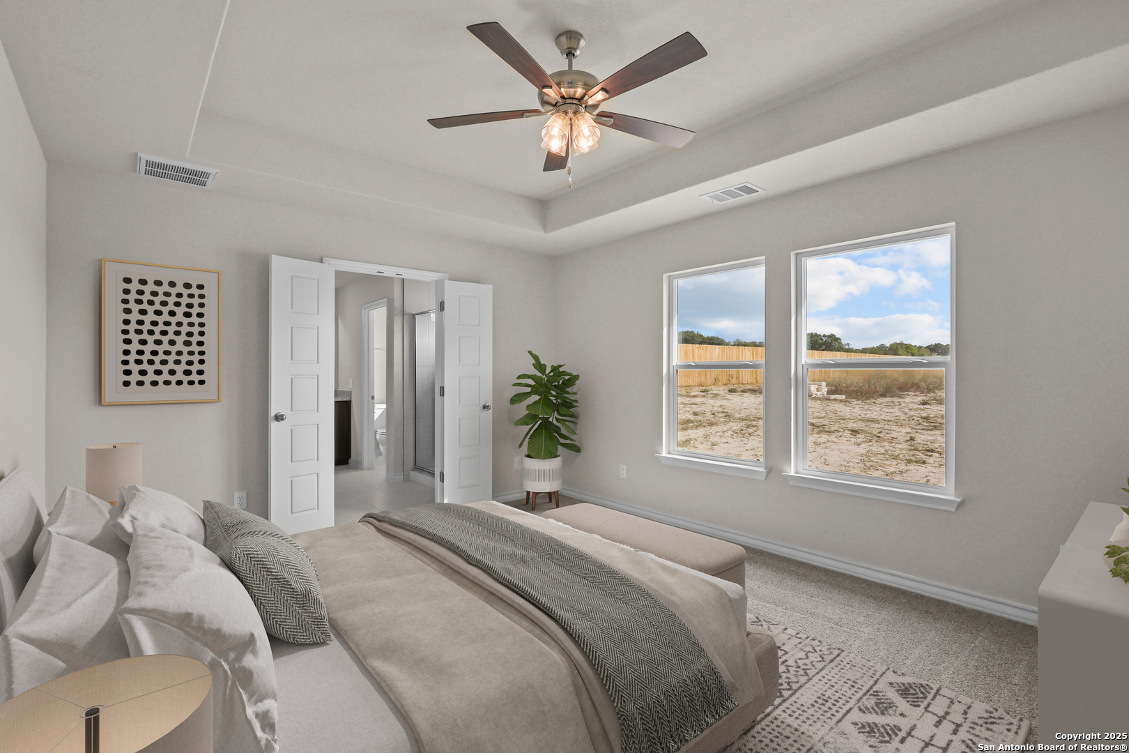 30 Log Cabin Way Poteet, TX 78065 - Photo 19 of 47 a bedroom with a large bed and a window