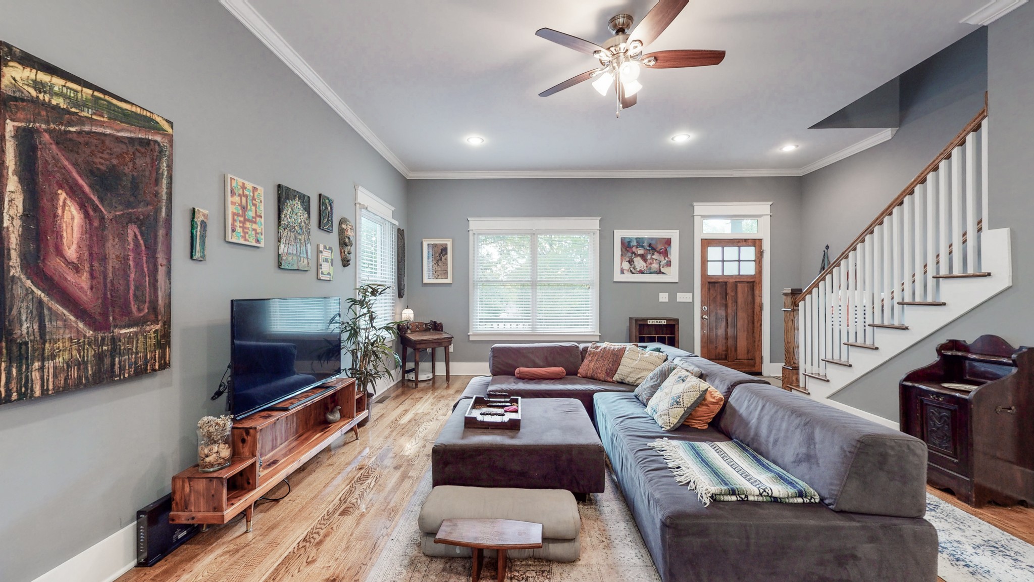 2007 Overby Road, Unit A Nashville, TN 37207 - Photo 6 of 29 a living room with furniture and a flat screen tv