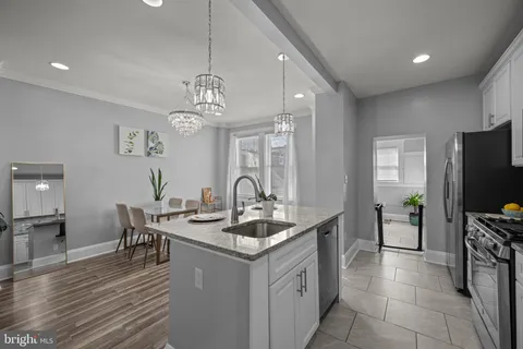 a kitchen that has a lot of cabinets in it