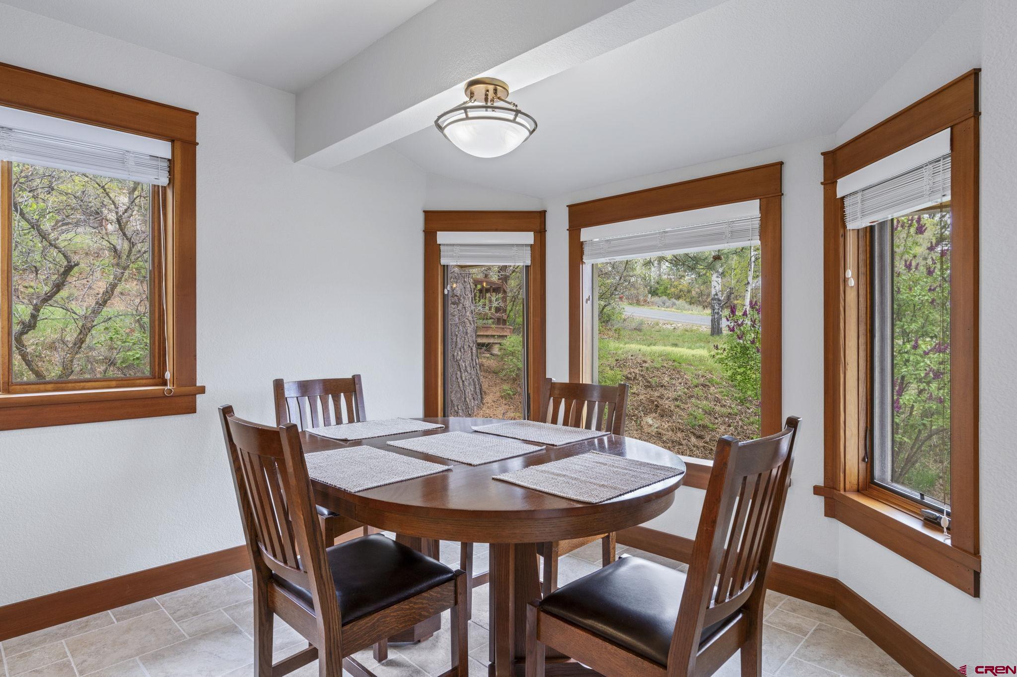 24 Songbird Lane Durango, CO 81301 - Photo 22 of 45 a view of a dining room with furniture window and outside view