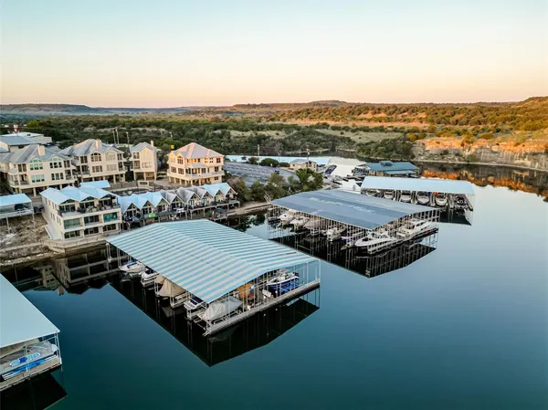 a view of a terrace with a city view