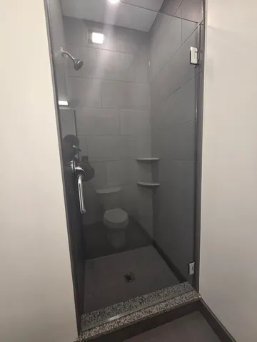 a bathroom with a shower