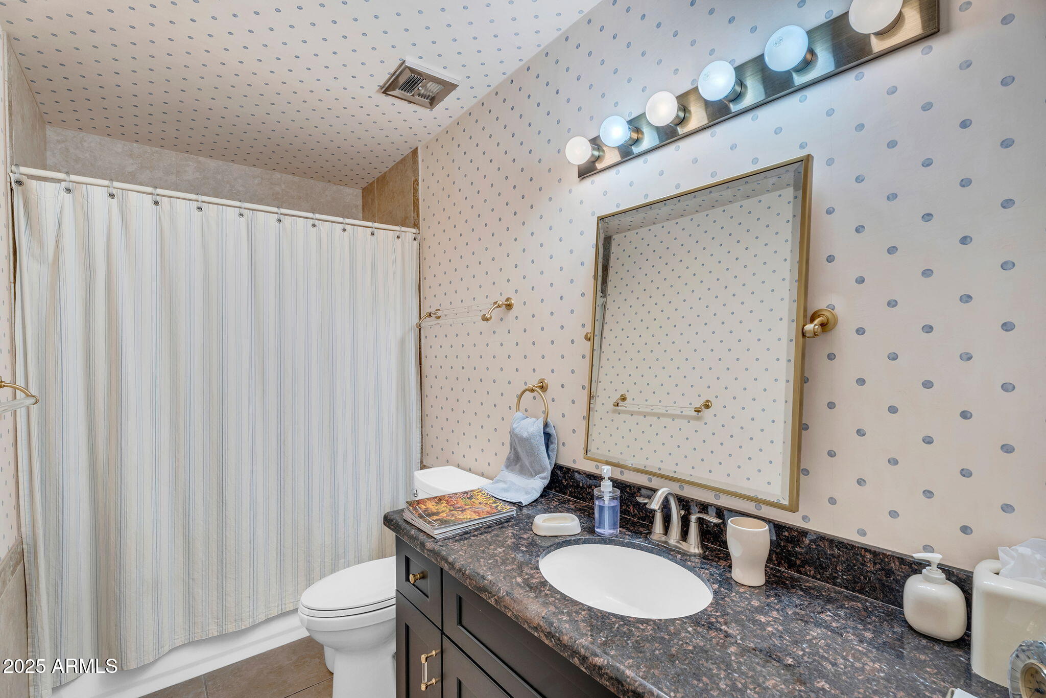 1515 West Palmaire Avenue Phoenix, AZ 85021 - Photo 17 of 23 a bathroom with a granite countertop sink and a mirror