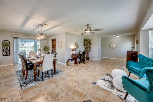 a living room with furniture