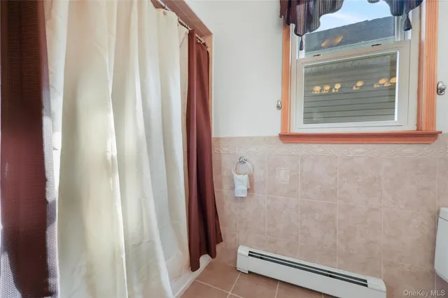 a bathroom with a window