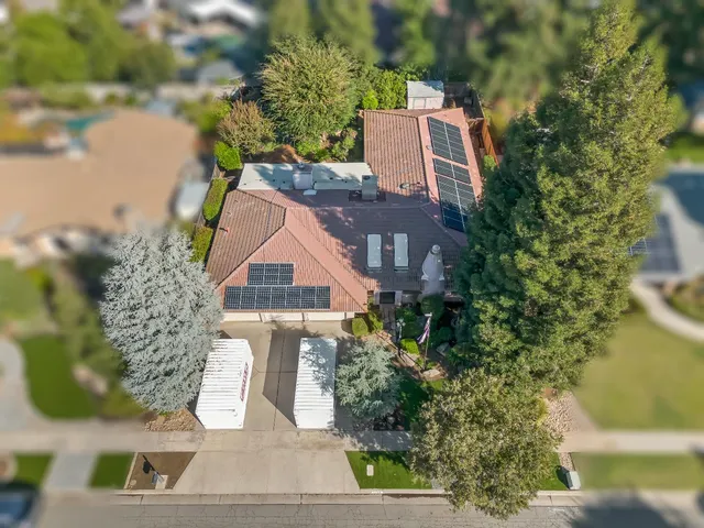 an aerial view of a house