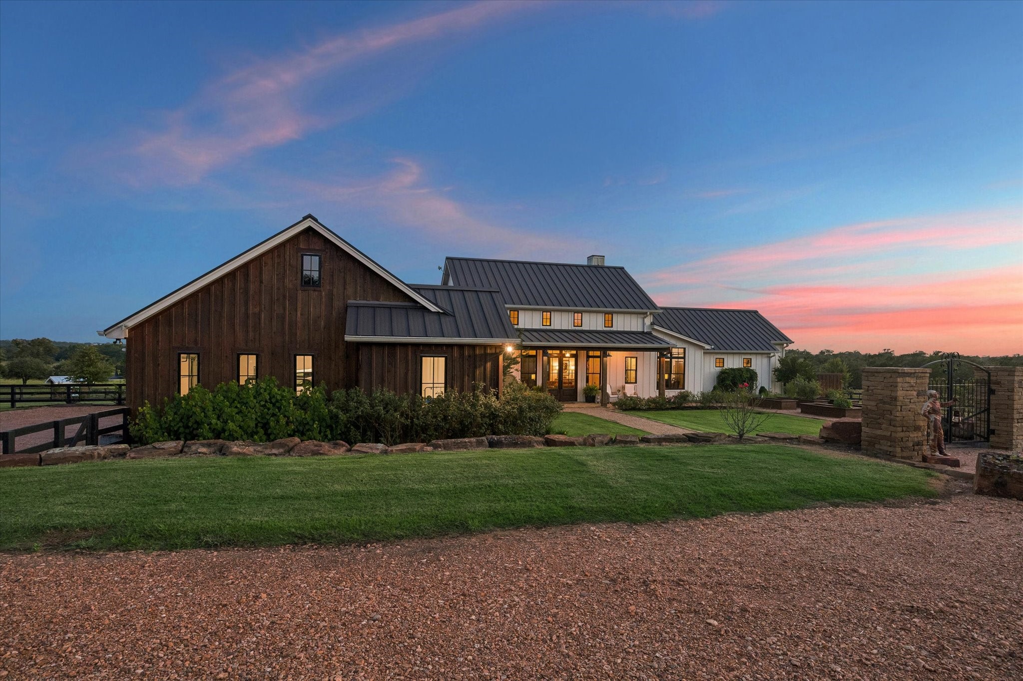 1600 South Weyand Road Round Top, TX 78954 - Photo 5 of 50 Front view of the garage on the left and home on the right
